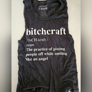 Jac Vanek Black 'Bitchcraft' Graphic Tank Top